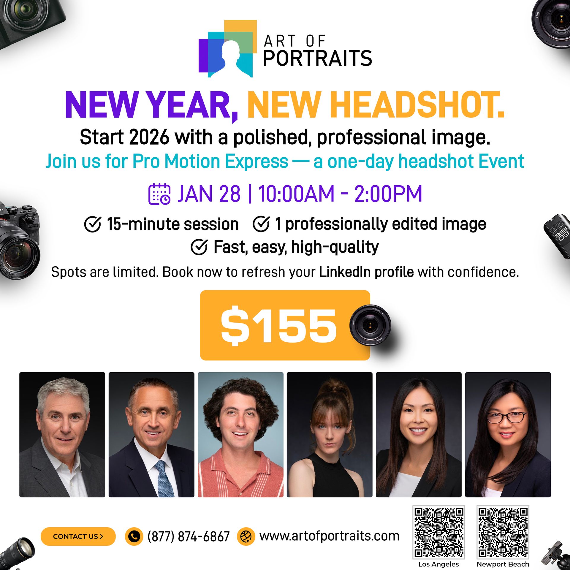 Professional headshot session at Pro Motion Express in Newport Beach and LA.
