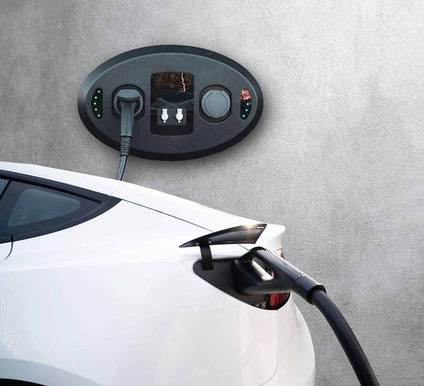 An aerial view of a wooden deck with stairs