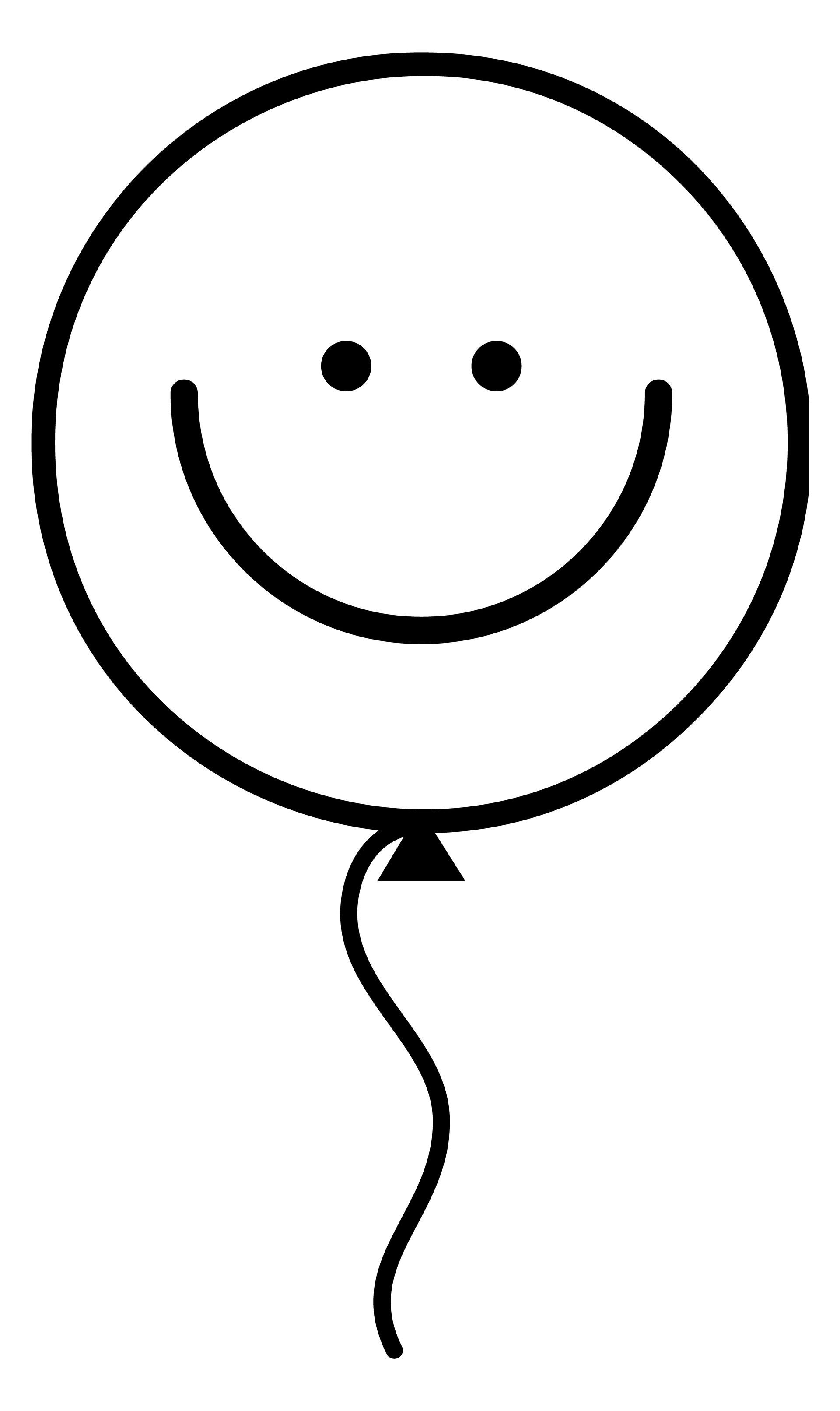 Balloon with smiley face.