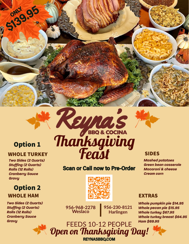 Thanksgiving Menu for 10–12