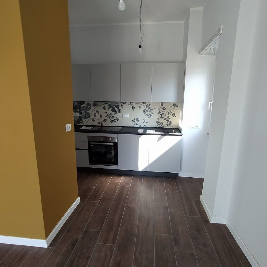 Soggiorno open space ristrutturazione casa Roma Garbatella