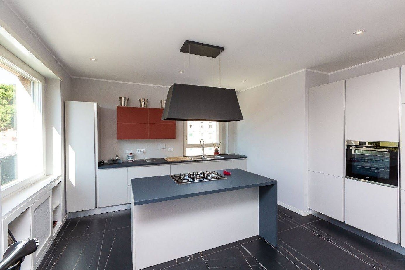 Zona living open space – ristrutturazione appartamento Roma Parioli