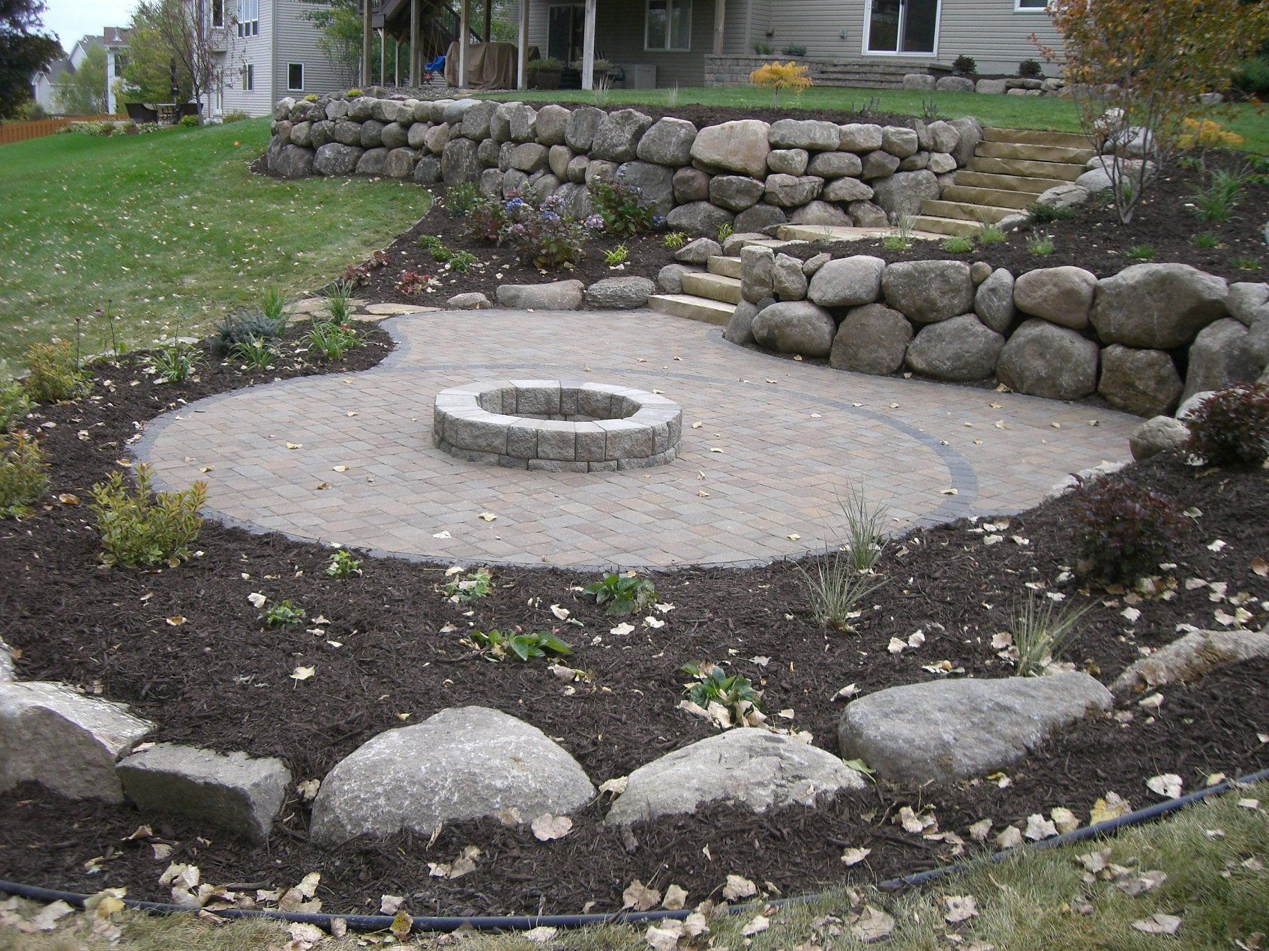 nice fire pit - landscape design in Delano, MN