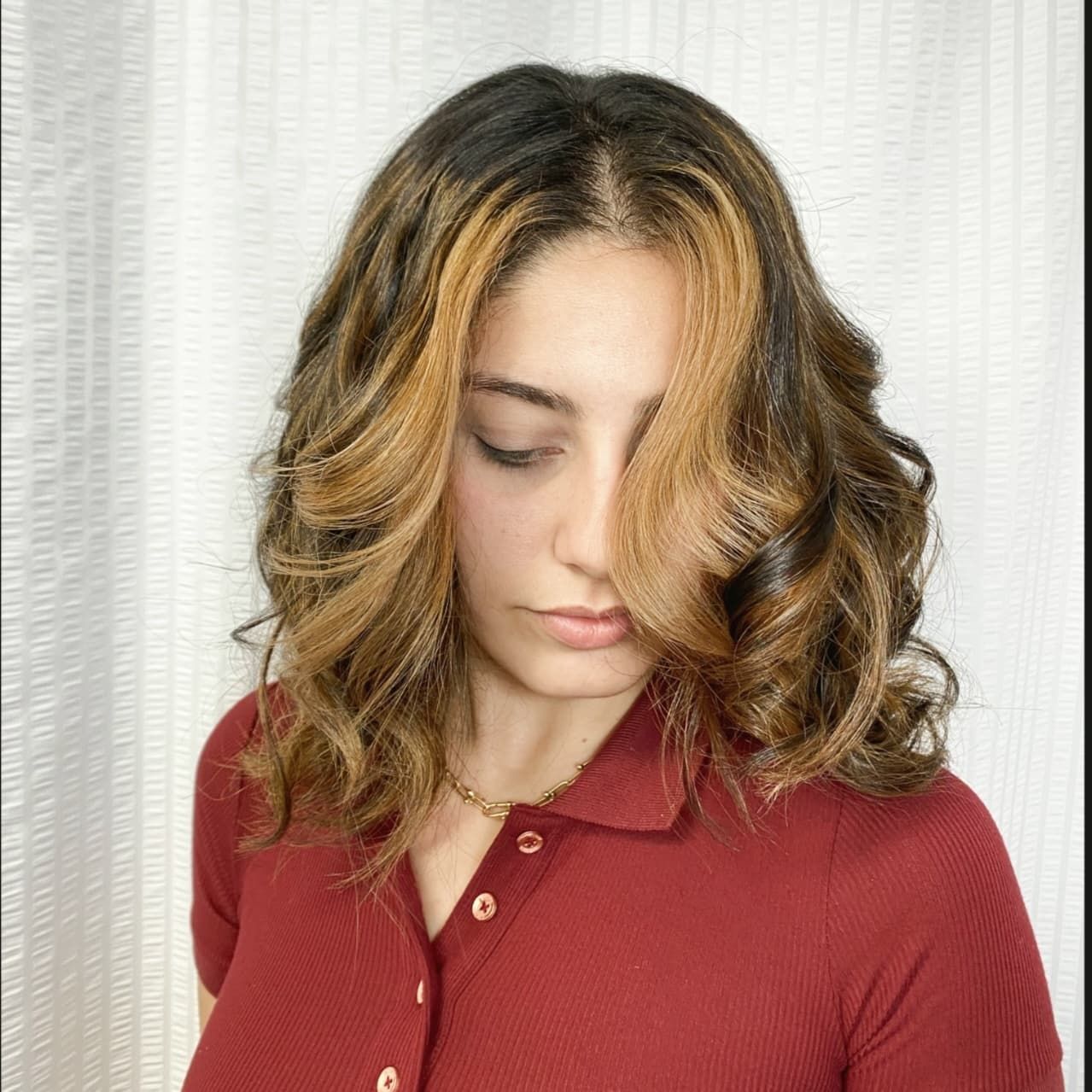 Caramel money piece — Brandon, FL — Hairstyling By Tina