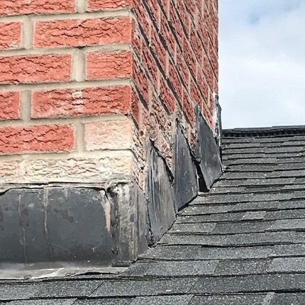 Old Flashing On A Chimney