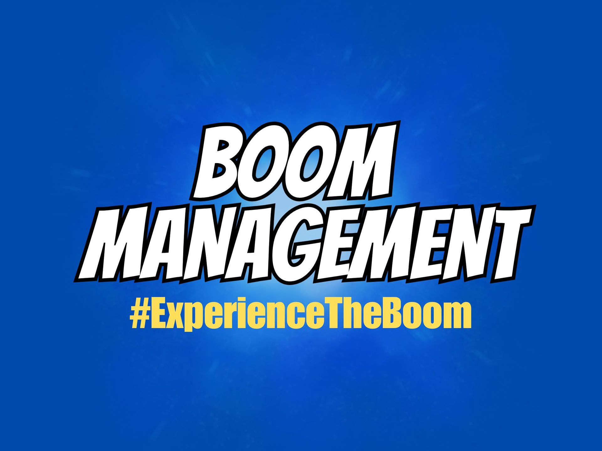 Boom Management logo - footer, go to homepage