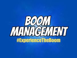 Boom Management logo - footer, go to homepage