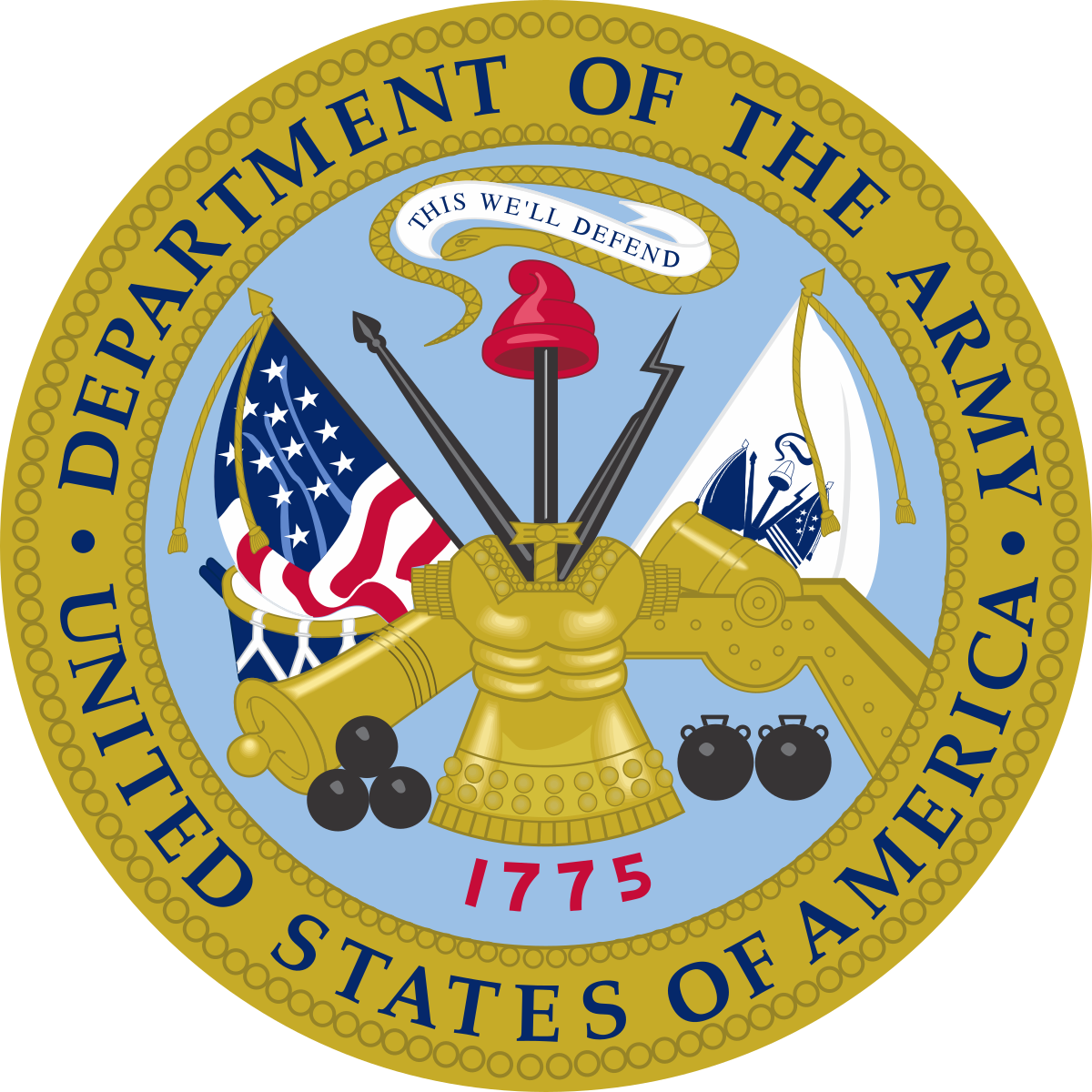 The seal of the department of the army of the united states of america