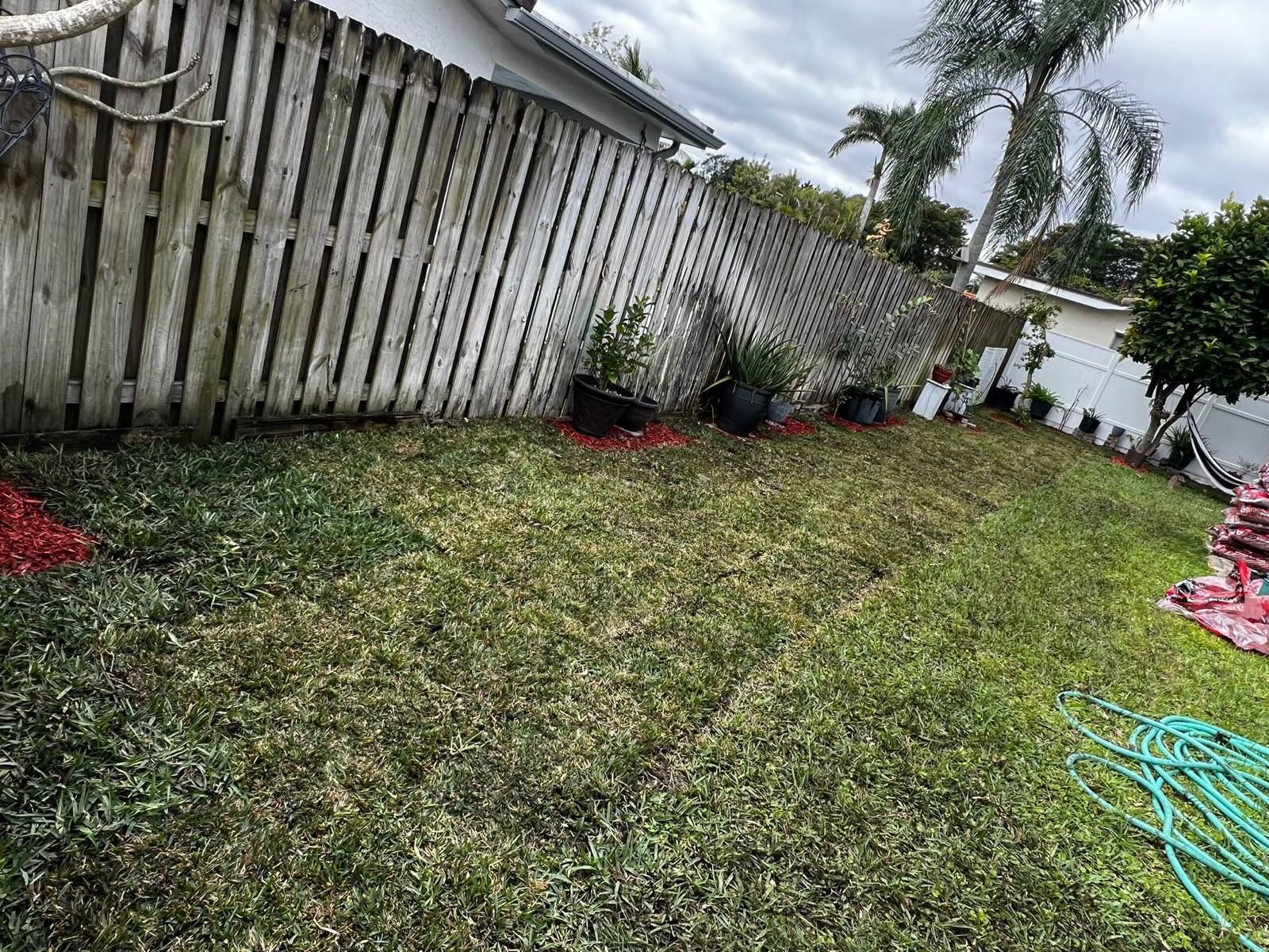 yard work in a house 