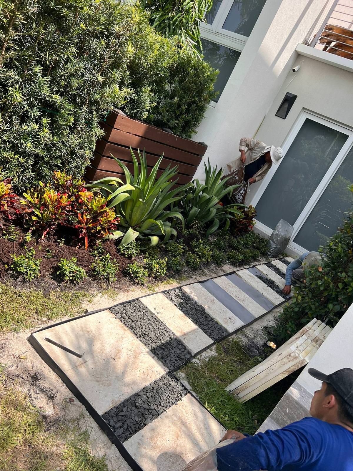 beautiful garden work on entryway 