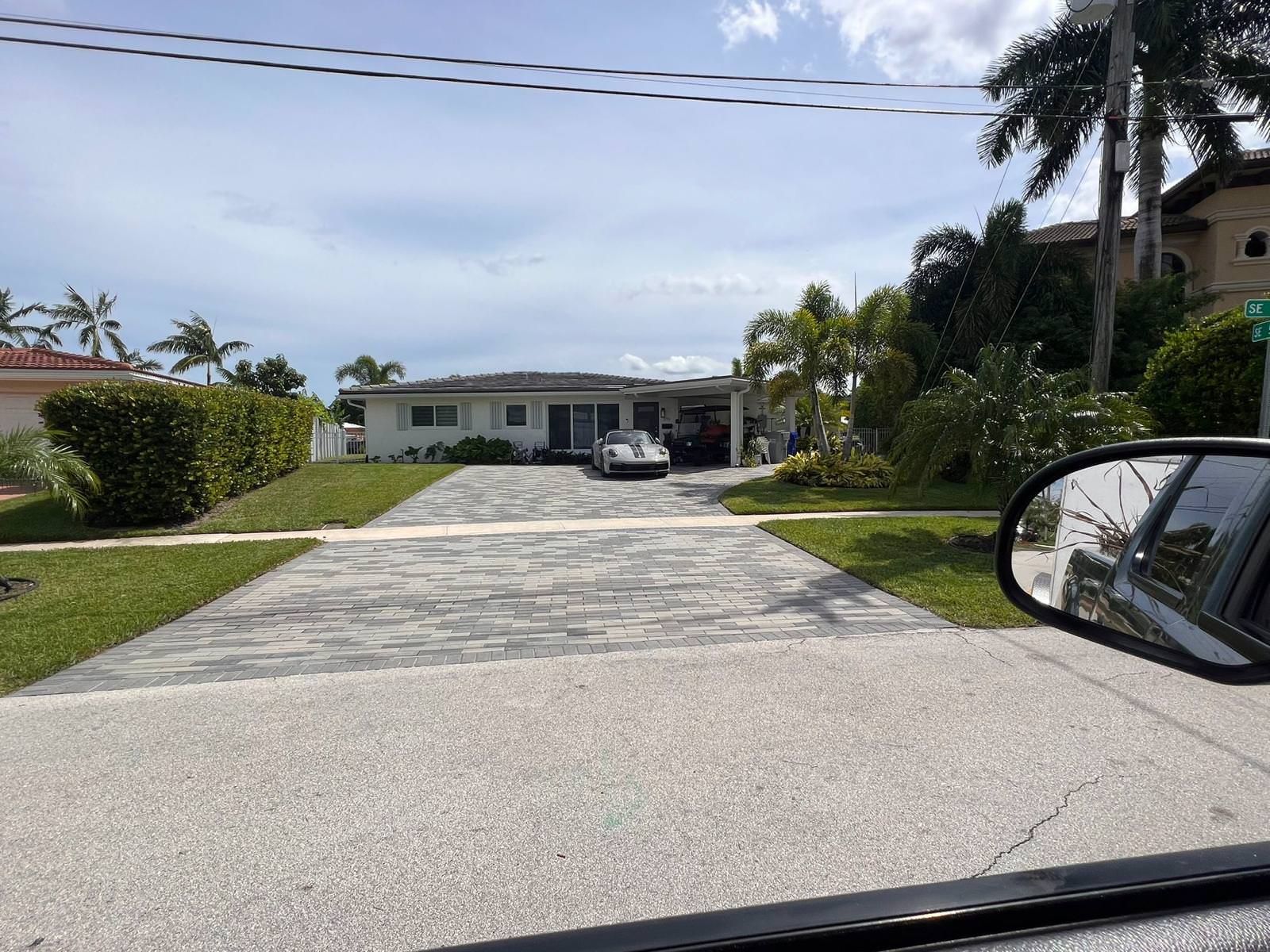 beautiful landscape surrounding driveway