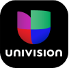 The univision logo is on a black background.