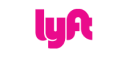 A pink lyft logo on a white background.