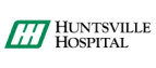 The logo for huntsville hospital is green and white.