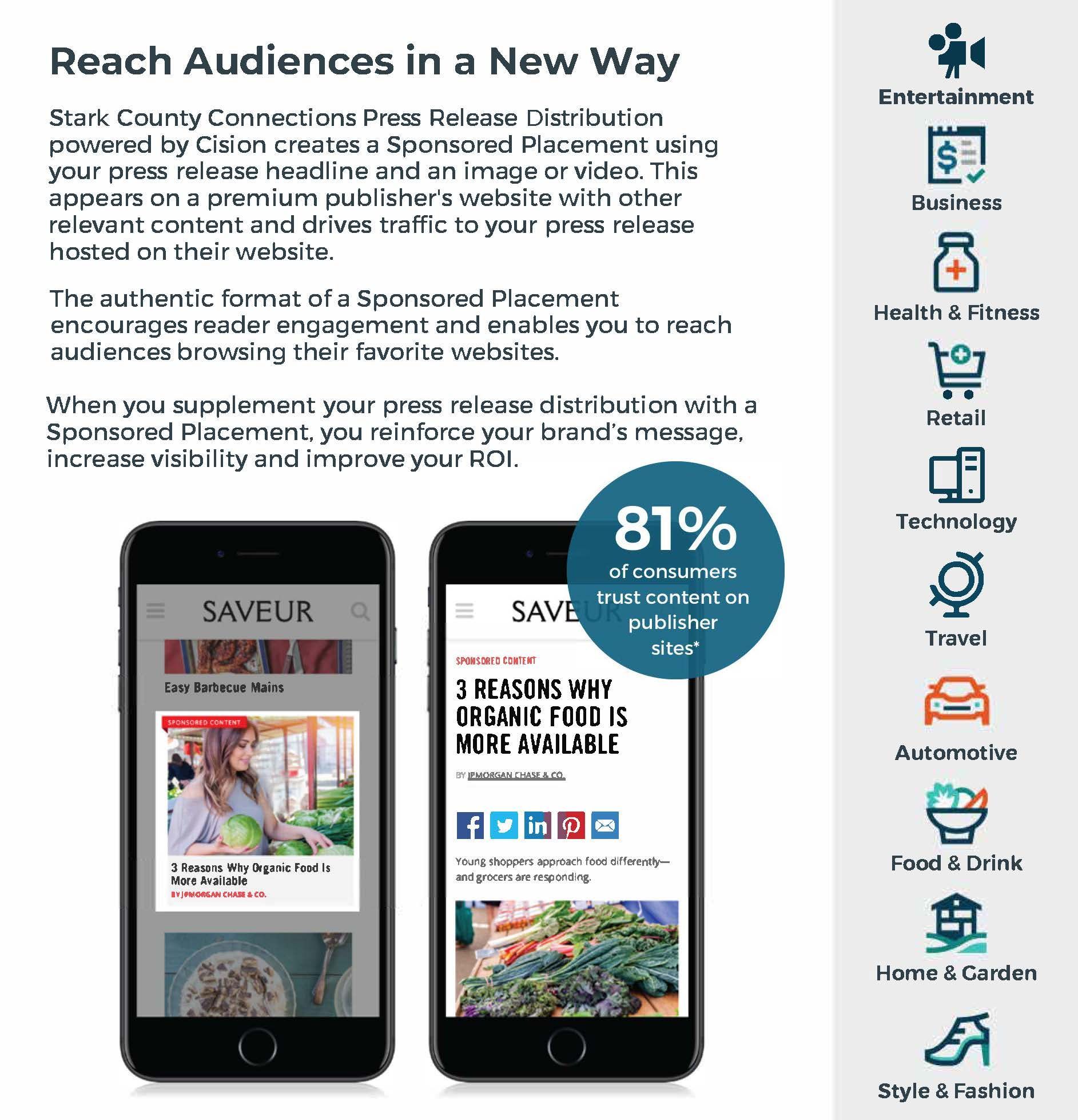 A poster that says `` reach audiences in a new way ''