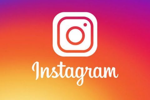 The instagram logo is on a colorful background.