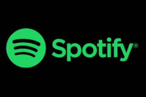 A green spotify logo on a black background