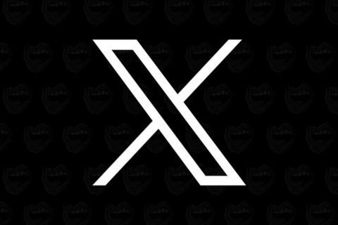 A white letter x on a black background.