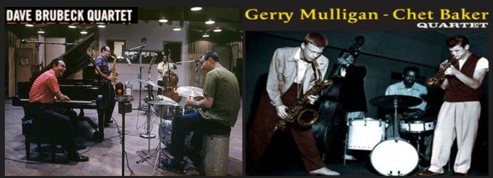 Dave Brubeck Quartet e Gerry Mulligan Quartet com Chet Baker, expoentes da 
