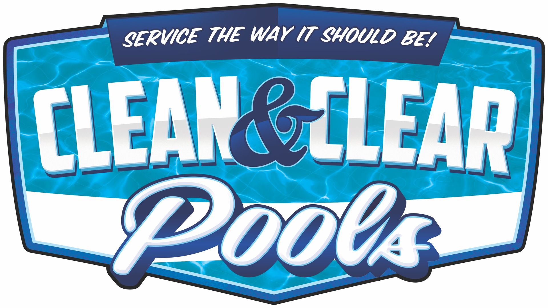 The logo for clean & clear pools says service the way it should be !