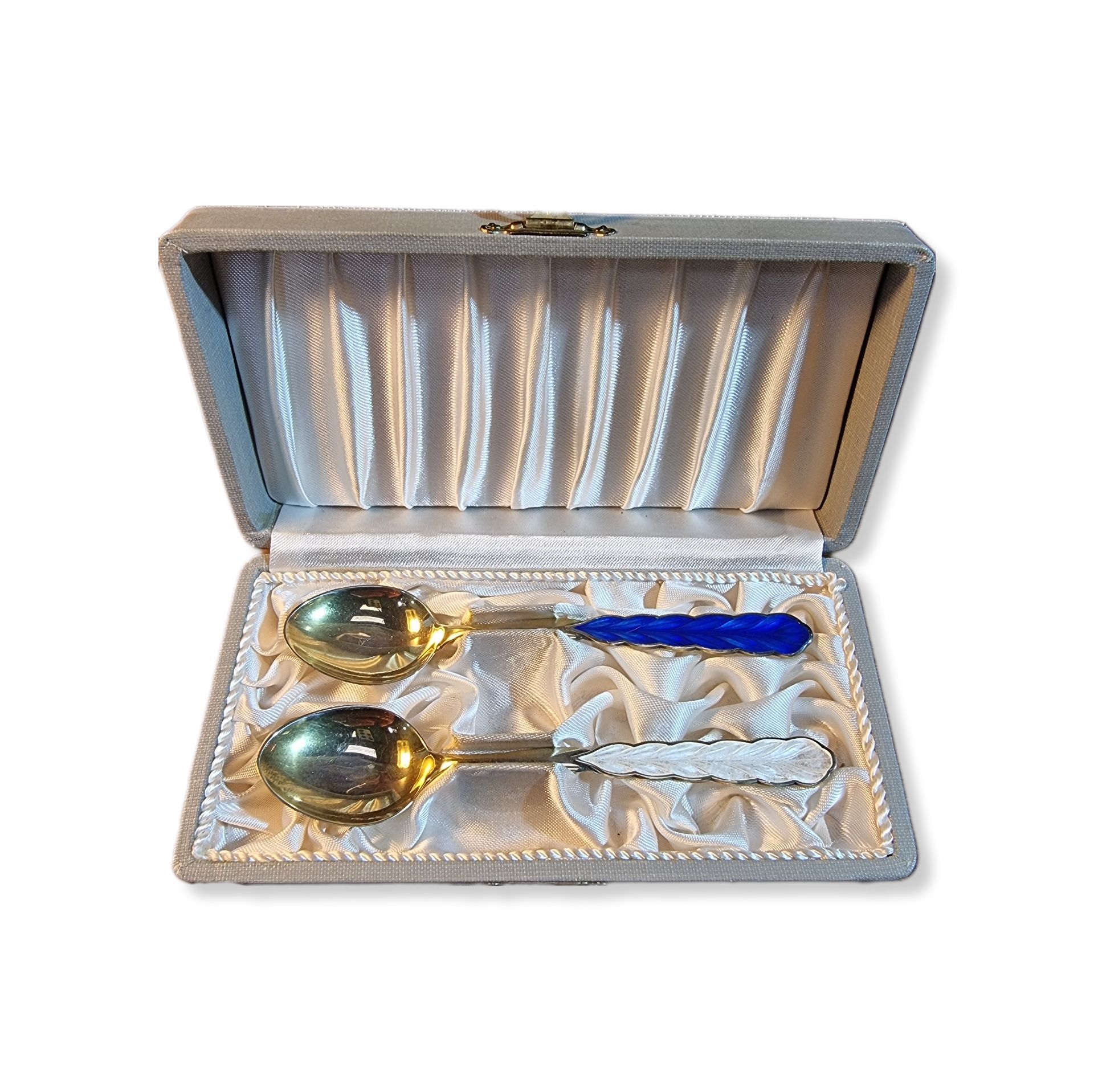 Silver enamel spoons from finland for payers in scotland vs finland world cup qualifier 1965