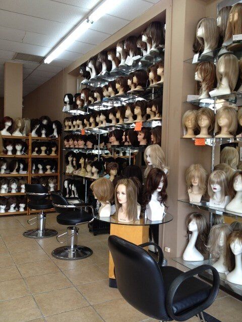 Different Wigs Inside the Store — Westbury, NY — Wig Wam Hair
