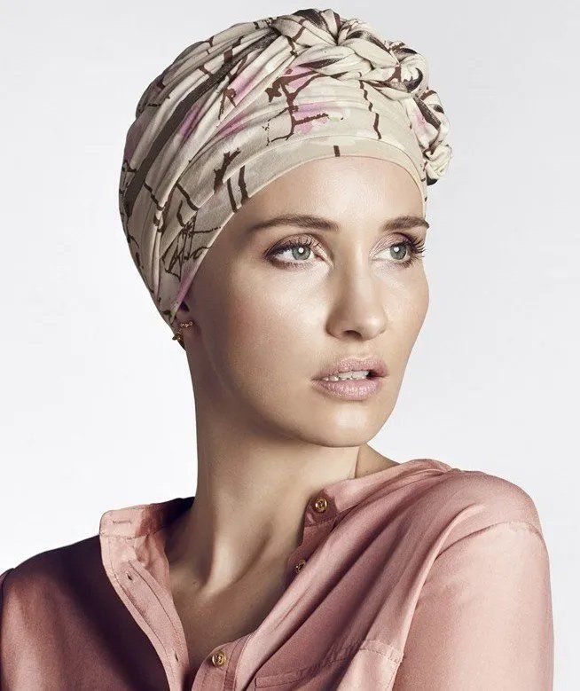 Beautiful Woman with Hair Wrap Scarf — Westbury, NY — Wig Wam Hair