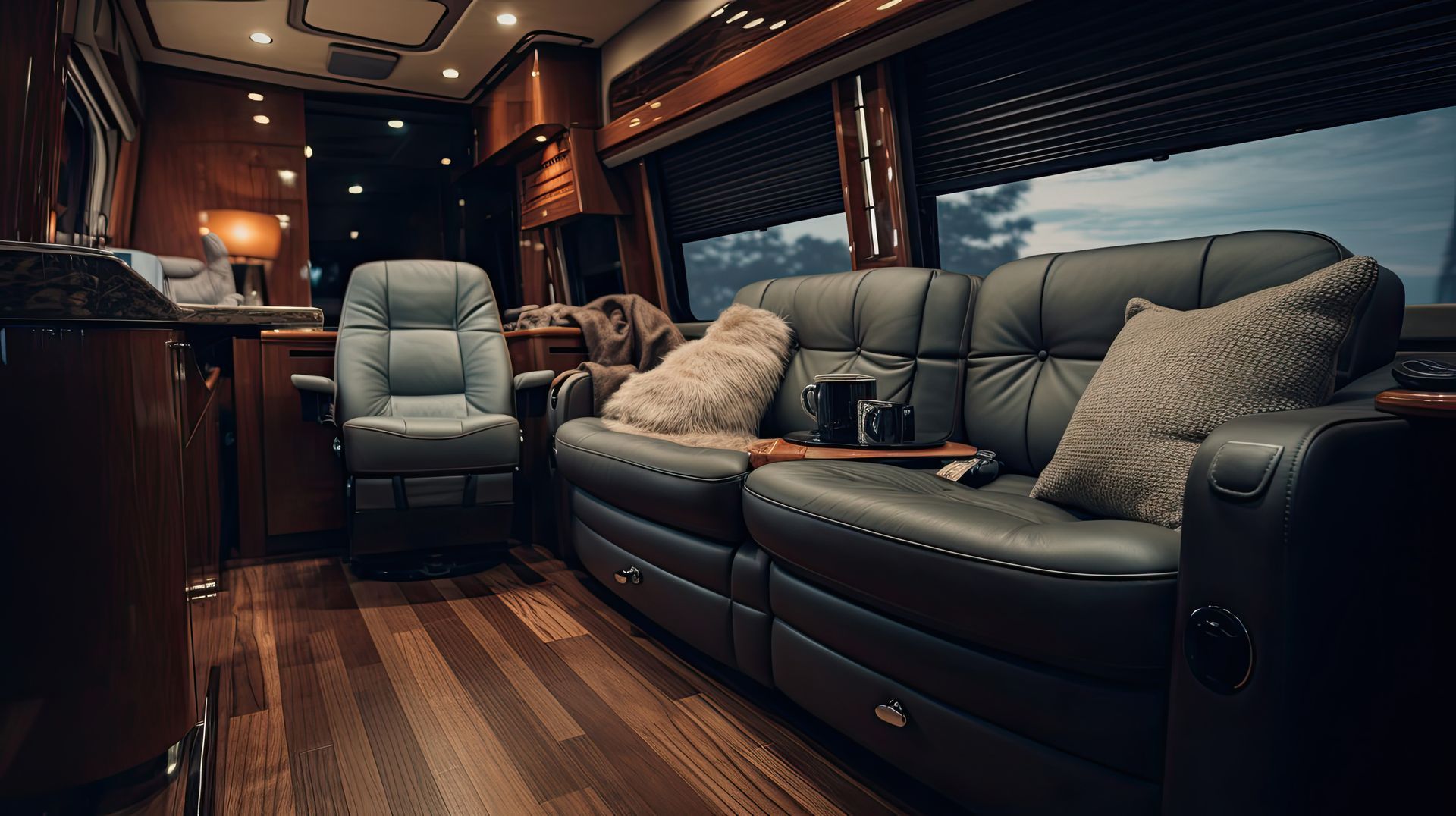 There is a couch and a chair in the living room.