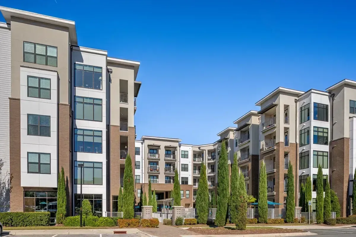 a large apartment building with a lot of windows