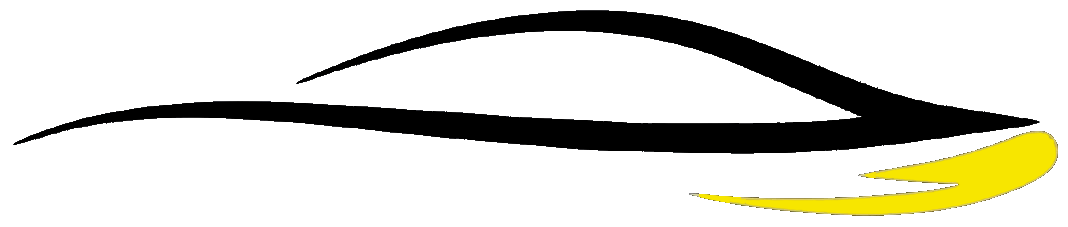 Logo stilizzato di un'auto con carrozzeria nera e coda gialla.