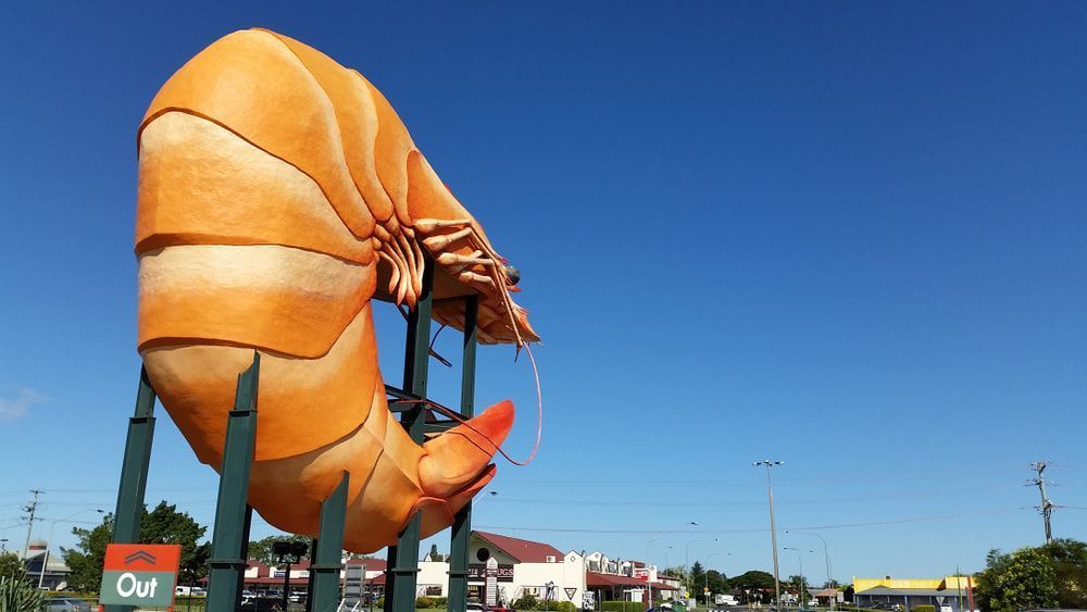 A Large Statue of A Shrimp with Clear Sky and Few Houses in Background — Lifestyle Demolition In Ballina, NSW