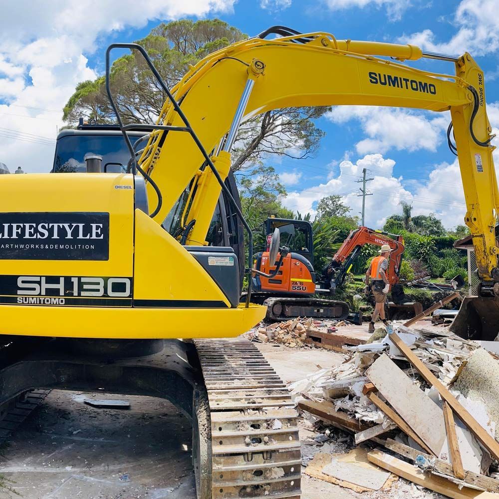 Commercial Building Demolition In Progress — Lifestyle Demolition In Tweed Heads, NSW