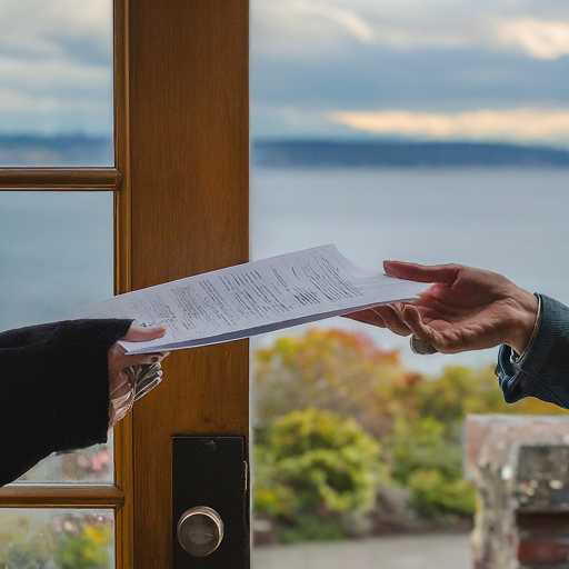 A woman who just got served reads the legal documents in her hand