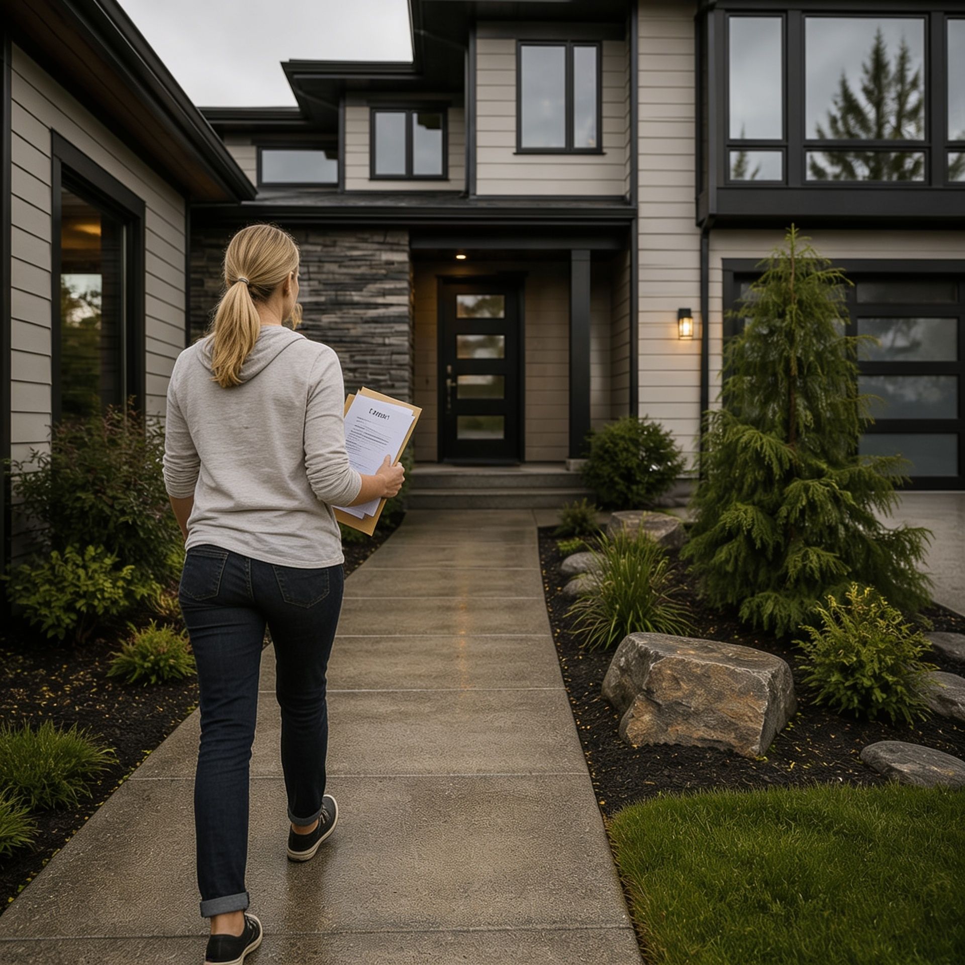 Process server in Sammamish, WA approaches door in order to serve legal documents to resident