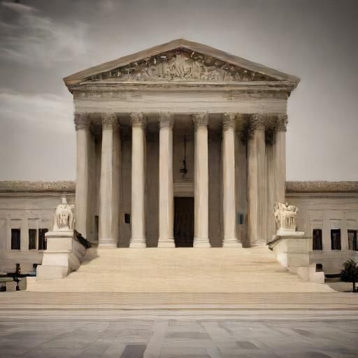 View of supreme court building from vantage point of process server