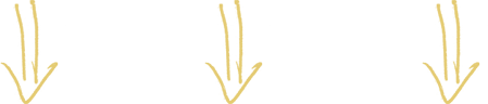 Three gold arrows pointing in opposite directions on a white background.