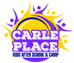 A logo for carle place kids after school and camp