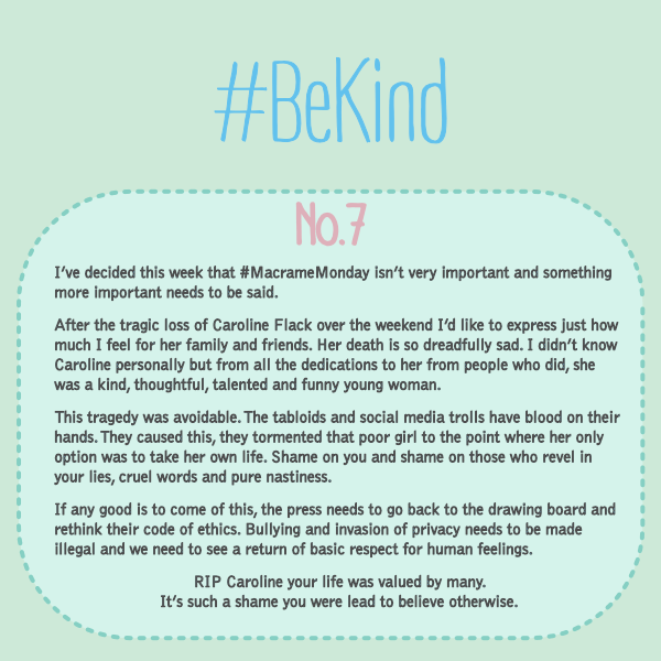 Macrame Monday #7- Be Kind!