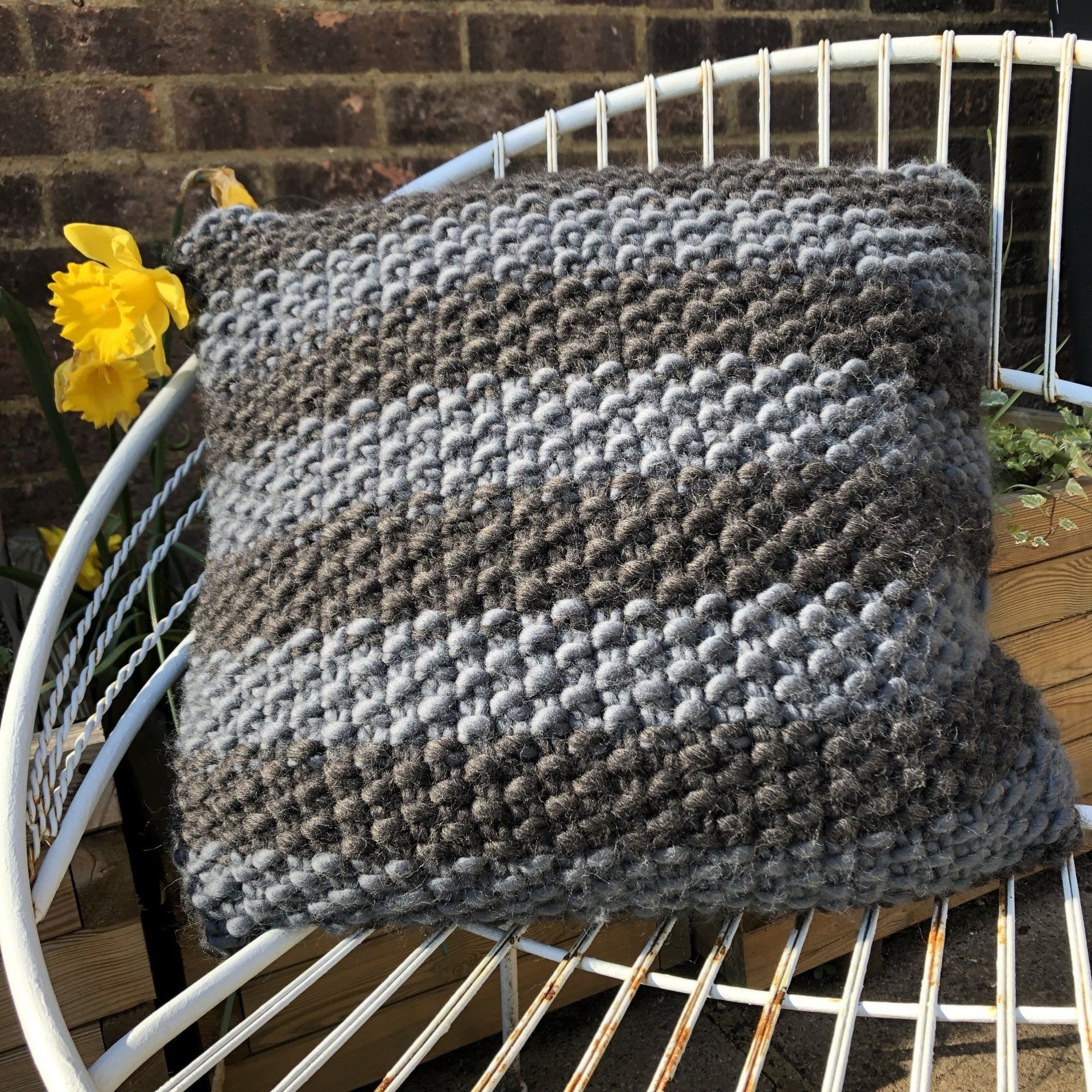 Cushion Covers - Hand-knitted, 100% wool - soft & cuddly for cosy nights on the sofa.