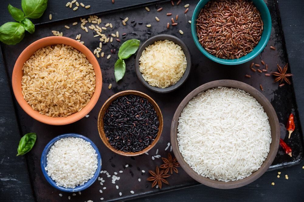 There Are Many Different Types of Rice in Bowls on a Tray — Corrado & Frank Distributors in Fairy Meadow, NSW