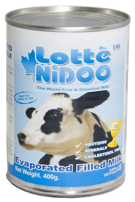 Lottenidoo evaporated filled milk 400gtin