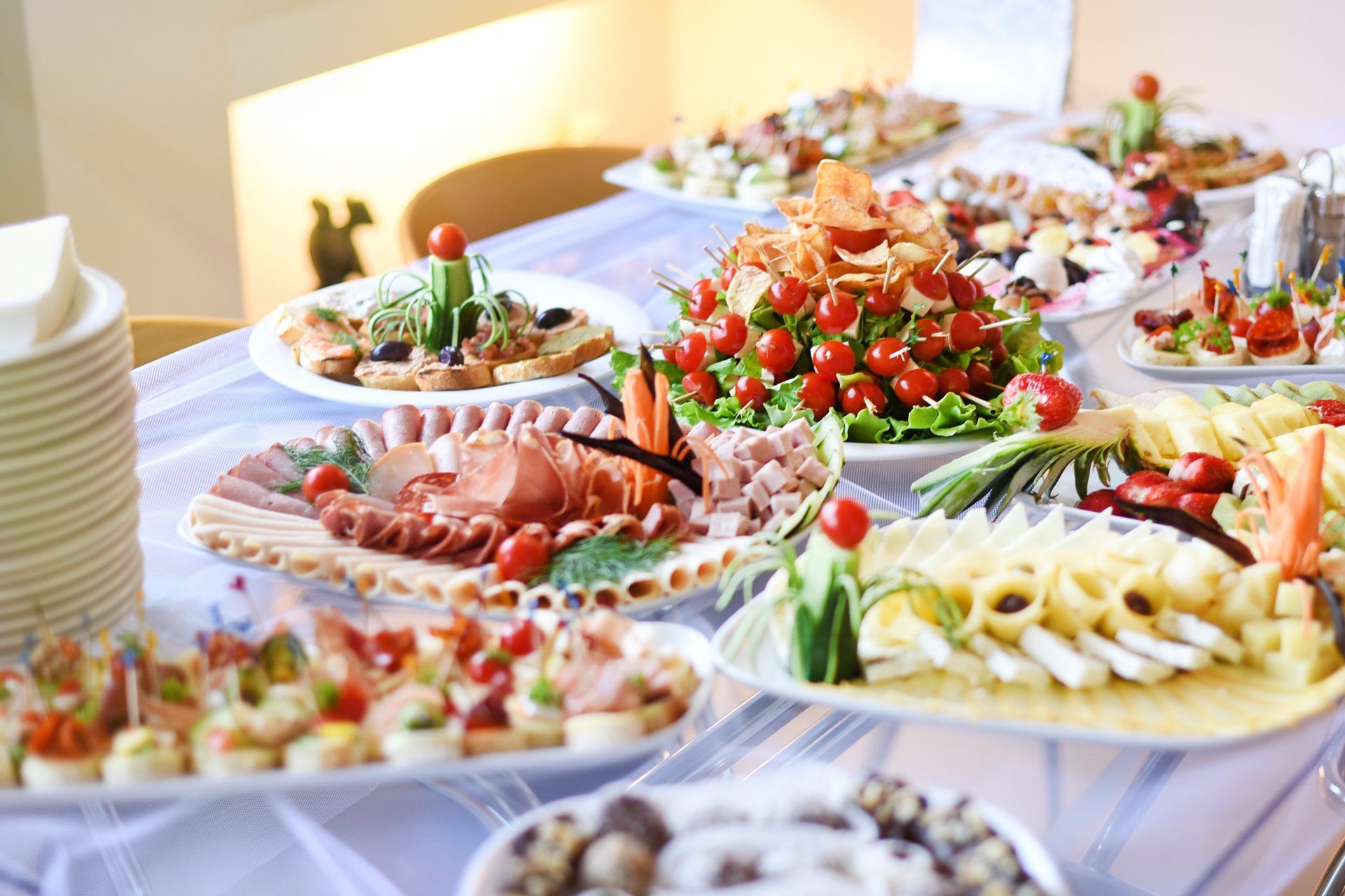 Food displayed on the table