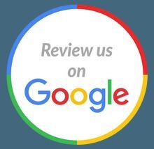 A circle with the words `` review us on google '' on it.