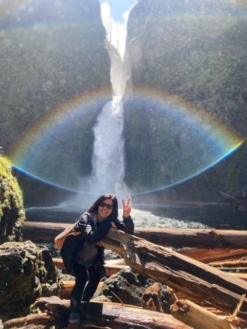 Tracy and the waterfall