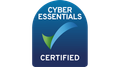 Cyber Essentials Certified logo: Blue badge with white text and a green/blue checkmark.