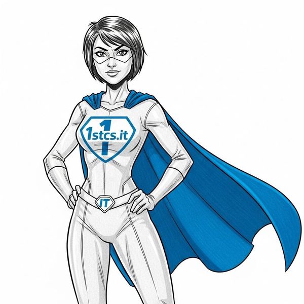 Superhero woman with a blue cape and logo 