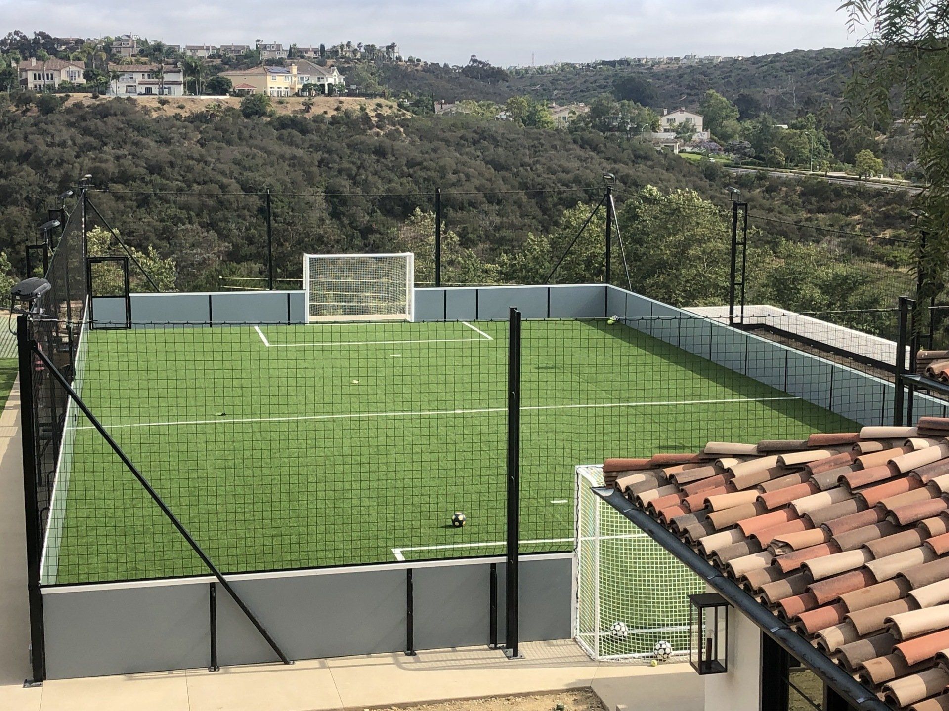 A backyard soccer fields built by Midwest Soccer fields in San Diego, California
