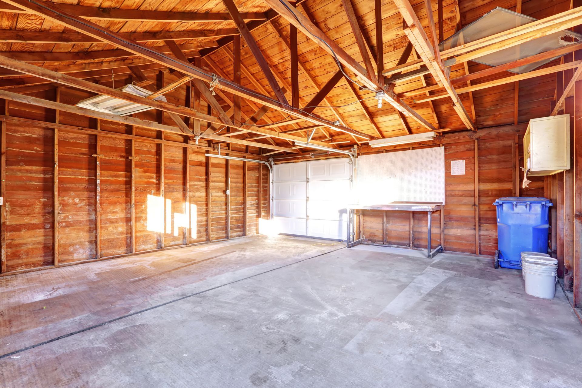 Concrete floor in garage