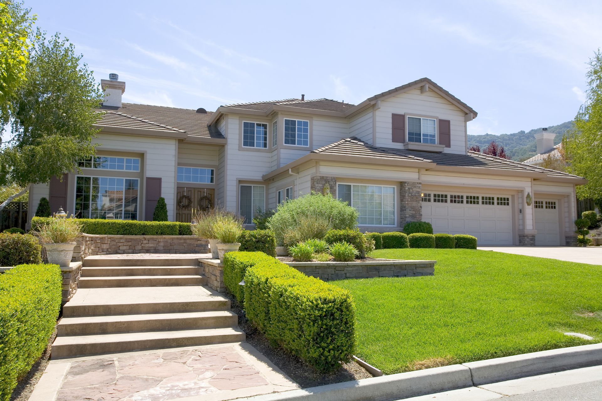 Concrete Steps on large house