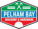 A logo for pelham bay discount and hardware